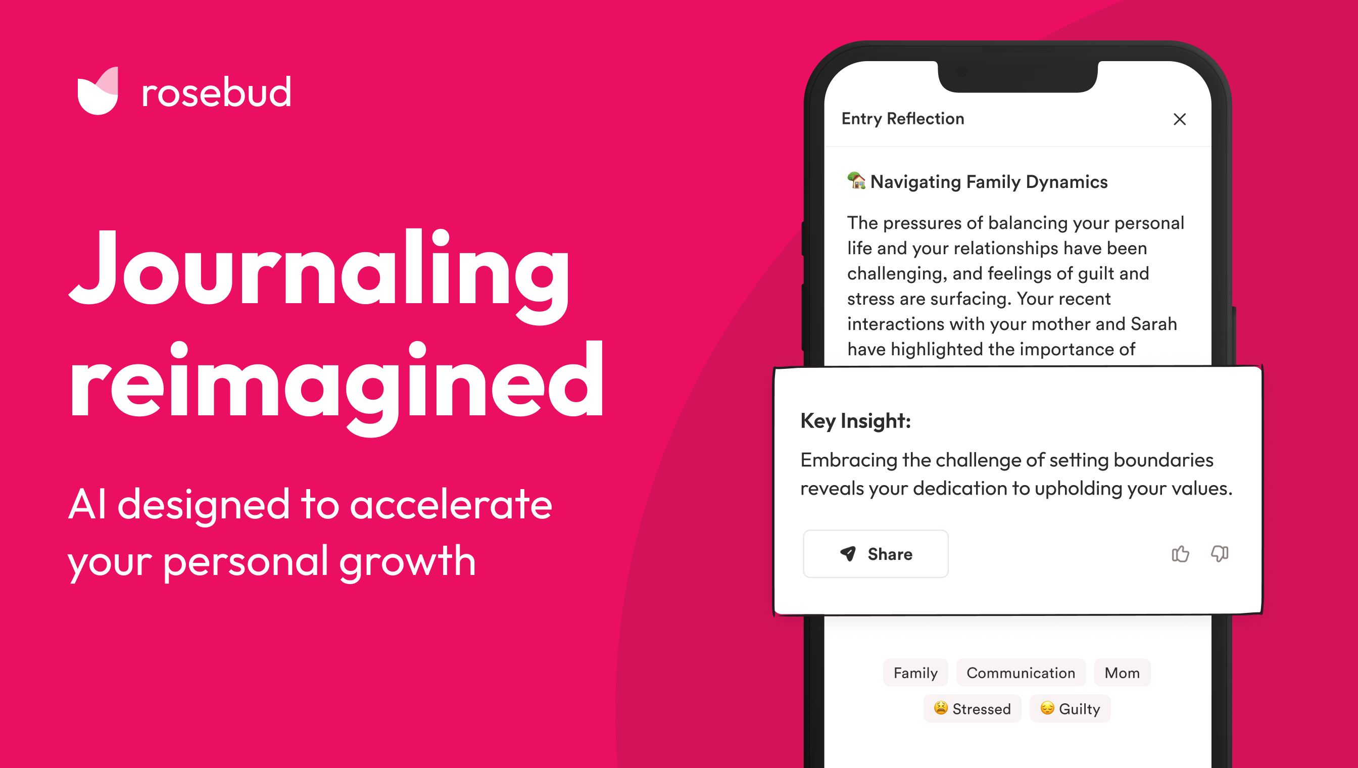 Rosebud : Best AI journaling app