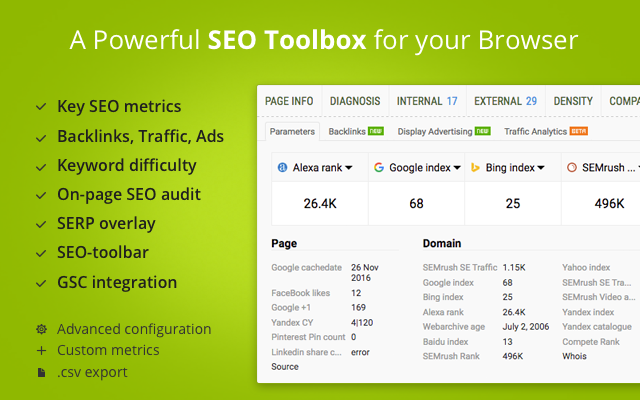 SEOquake – A Powerfull SEO Toolbox