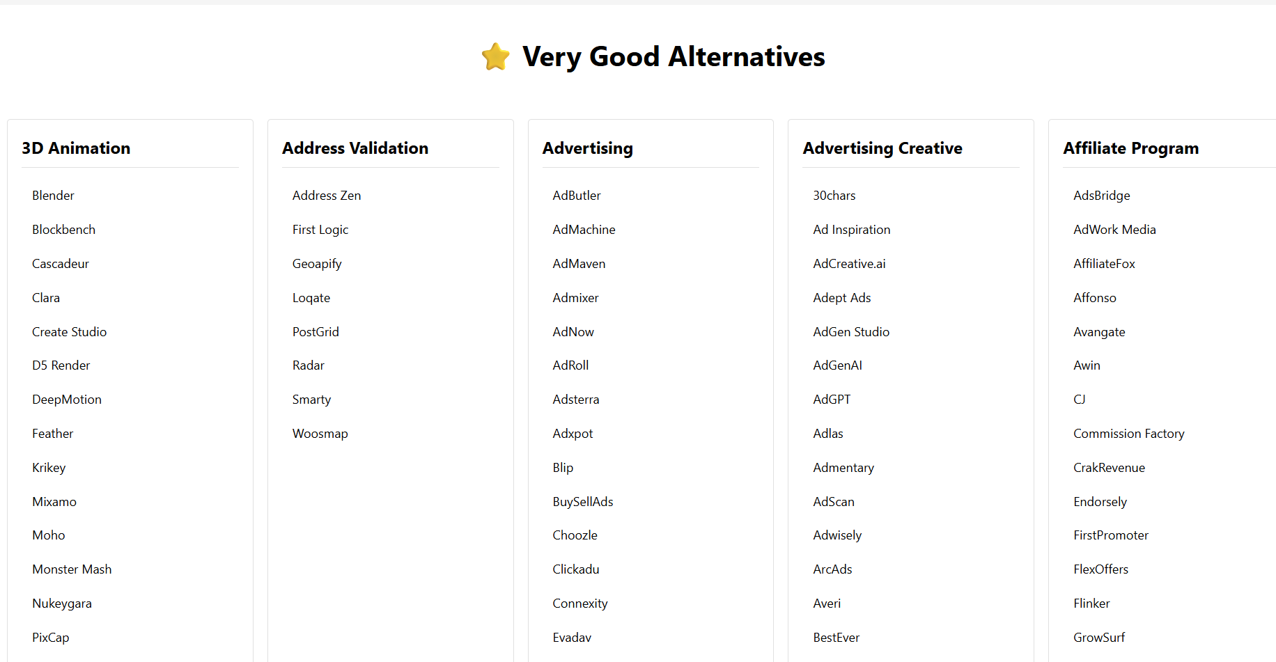 Very Good Alternative