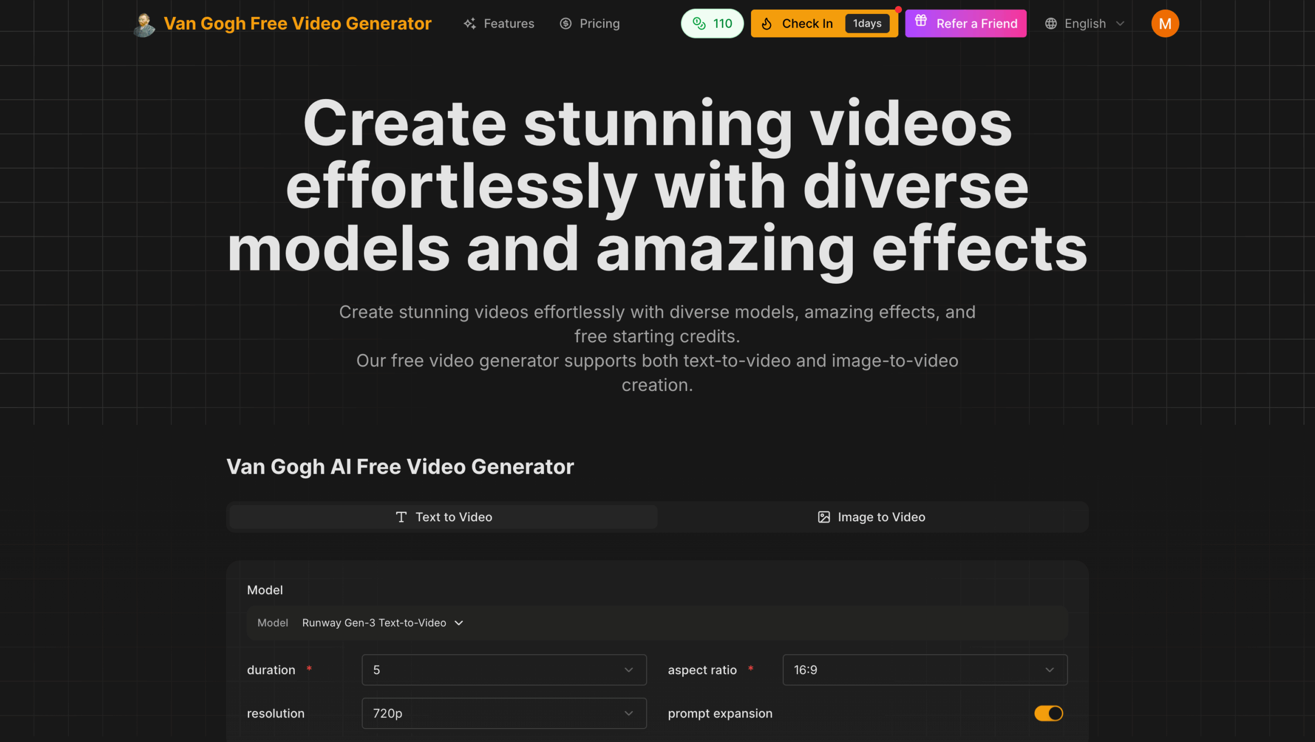 Van Gogh Free Video Generator