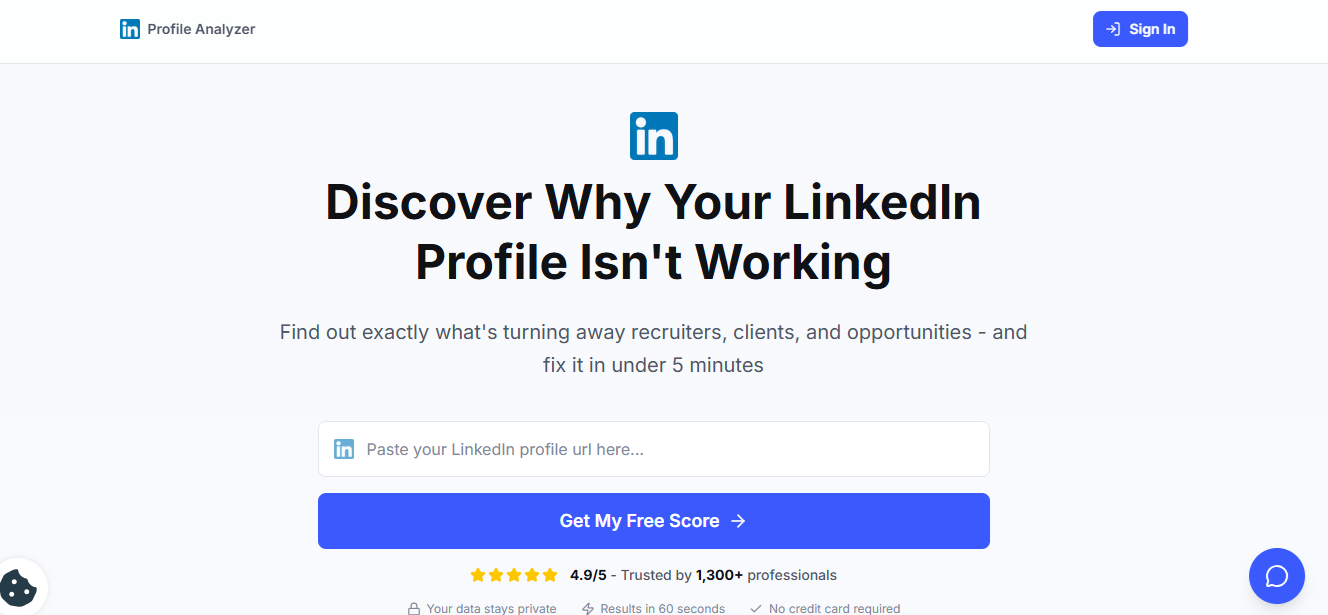Free LinkedIn Profile Analysis powered by AI