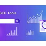 Best AI SEO tools illustration — search bar, ranking graph and AI chip