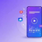 Best AI social media tools illustration — smartphone showing a vertical video reel
