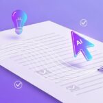 Best AI writing tools illustration — document with text, pen and AI cursor