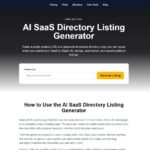 AI SaaS Directory Listing Generator